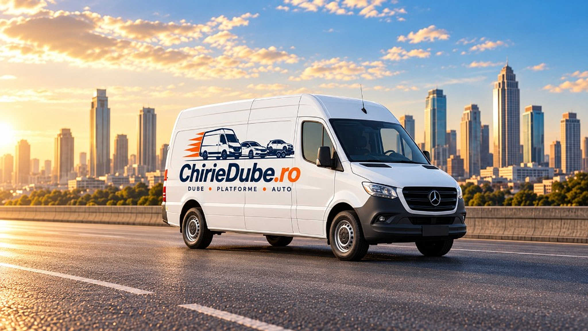 Dubă ChirieDube pe șosea, la apus, disponibilă pentru închiriere